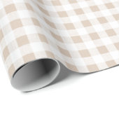 Beige weißes Gingham-Muster Geschenkpapier (Rolleneckpunkt)