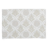 Beige-weißes glänzendes Vierblattmuster Kissenbezug (Vorderseite-Rechts)