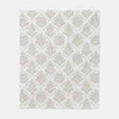 Beige-weißes glänzendes Vierpass-Muster Fleecedecke (Vorderseite)