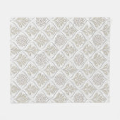 Beige-weißes glänzendes Vierpass-Muster Fleecedecke (Vorderseite (Horizontal))