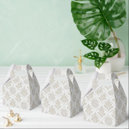 Beige-weißes glänzendes Vierpass-Muster Geschenkschachtel