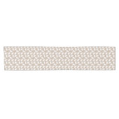 Beige-weißes Hasenmuster Süßes modernes Ostern Kurzer Tischläufer (Horizontal)