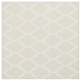 Beige, weißes marokkanisches Quatrefolienmuster #4 Stoff