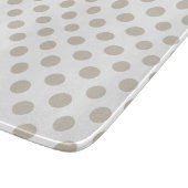 Beige weißes Tupfen-Muster Schneidebrett (Ecke)