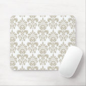 BEIGE WEISSES VINTAGES DAMAST-MUSTER 2 MOUSEPAD (Mit Mouse)