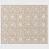 Beige-weißes Winter-Schneeflockenmuster Geschenkpapier (Flach)