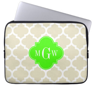 Beige, weißmarokkanisch #5 Limon 3 Anfangsmonogram Laptopschutzhülle