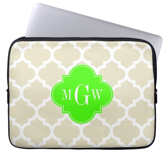 Beige, weißmarokkanisch #5 Limon 3 Anfangsmonogram Laptopschutzhülle (Vorderseite)