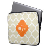 Beige, Welch marokkanischer #5 Pumpkin 3 Initial M Laptopschutzhülle (Vorderseite Links)