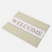 Beige Welcome Doormat Fußmatte (Schrägansicht)