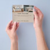Beige Werbeaktion Business 2 Foto Banner & Text Flyer (Gruppe)