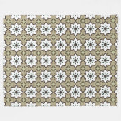 Beige, white and black geometric mandala fleecedecke (Vorderseite (Horizontal))