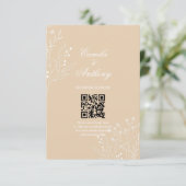 Beige White Corner Floral Boho Wedding Begleitkarte (Stehend Vorderseite)