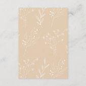 Beige White Corner Floral Boho Wedding Begleitkarte (Rückseite)