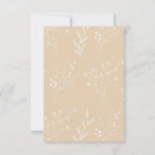 Beige White Corner Floral Boho Wedding Dankeskarte (Rückseite)