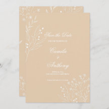 Beige White Corner Floral Boho Wedding