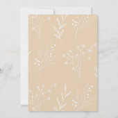 Beige White Corner Floral Boho Wedding Einladung (Rückseite)
