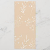 Beige White Corner Floral Boho Wedding Menükarte (Rückseite)
