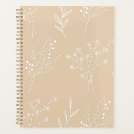 Beige White Corner Floral Boho Wedding Planer