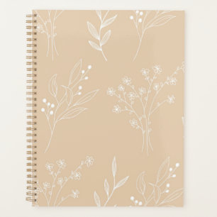 Beige White Corner Floral Boho Wedding Planer