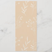 Beige White Corner Floral Boho Wedding Programm (Rückseite)