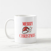 Beige & White Festive Merry Christmas Classic Mug Kaffeetasse (Links)