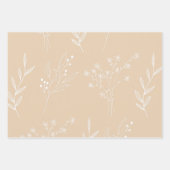 Beige White Floral Boho Wedding Geschenkpapier Set (Vorderseite 2)