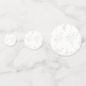 Beige White Floral Boho Wedding Konfetti (Vorderseiten)