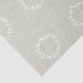 Beige + White Frohe Weihnachten Holly Wreath Seidenpapier (Detail)