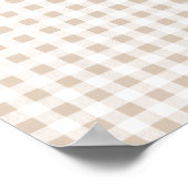 Beige White Gingham Pattern Poster (Ecke)