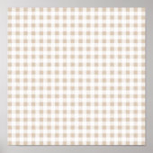 Beige White Gingham Pattern Poster (Vorne)