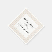 Beige White Gingham Pattern Serviette (Ecke)