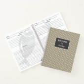 Beige White Polka Dot Personalisiertes Rezept Buch (Innenseite)