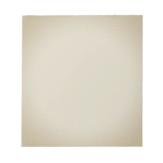 Beige White Polka Dot Simple Retro Notizblock (Vorderseite)