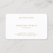 Beige & White Professional Modern Simple Template Visitenkarte (Rückseite)