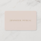 Beige & White Professionelle Moderne Einfache Vorl Visitenkarte (Vorderseite)