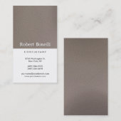 Beige White Schlicht Modern Consultant Business Ca Visitenkarte (Vorne/Hinten)