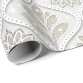 Beige & White Sparkling Quatrefoil Pattern Geschenkpapier (Rolleneckpunkt)