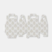 Beige & White Sparkling Quatrefoil Pattern Geschenkschachtel (Ungefaltet)