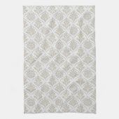 Beige & White Sparkling Quatrefoil Pattern Geschirrtuch (Vertikal)