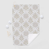Beige & White Sparkling Quatrefoil Pattern Golfhandtuch (Insitu)