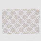 Beige & White Sparkling Quatrefoil Pattern Golfhandtuch (Horizontal)