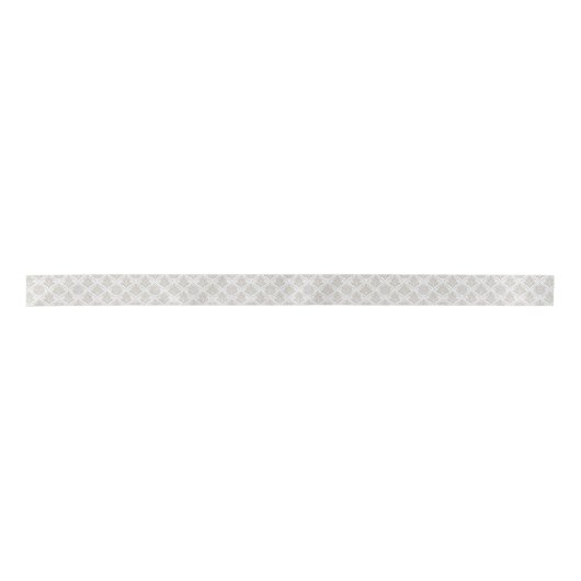 Beige & White Sparkling Quatrefoil Pattern Satinband (Vorderseite)
