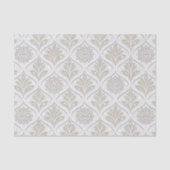 Beige & White Sparkling Quatrefoil Pattern Seidenpapier (Vorderseite)