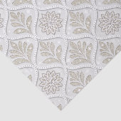 Beige & White Sparkling Quatrefoil Pattern Seidenpapier (Ausschnitt)