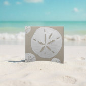 Beige & White Tropical Beach Sand Dollar Fliese