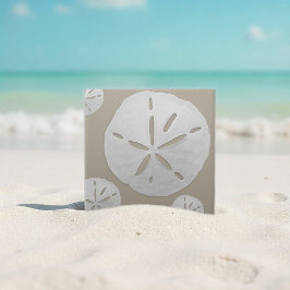 Beige & White Tropical Beach Sand Dollar Fliese