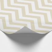 Beige White XL Zickzack ZigZag Muster Geschenkpapier (Ecke)