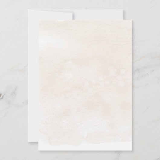 Beige Wild Blume Spanische Taufe Einladung (Rückseite)