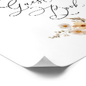 Beige Wild Flowers Bridal Shower Guest Book   Poster (Ecke)